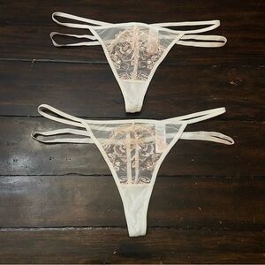 New! Bluebella set of 2 Sheer Embroidered Panty white 1778